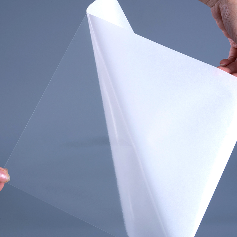 Filem haiwan peliharaan telus 25mik dengan label poliester pelekat yang boleh ditanggalkan