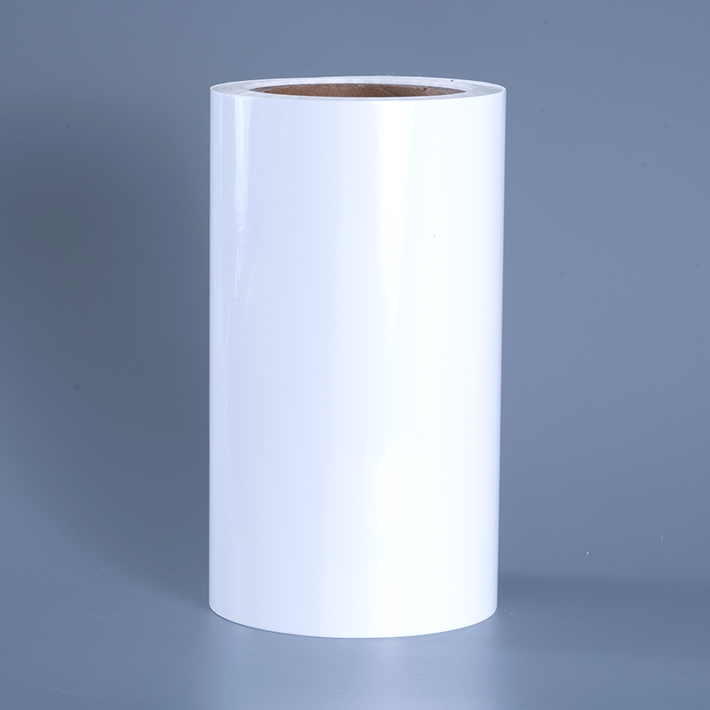 Bahan label filem vinil 25mic gloss dengan roll jumbo pelekat akrilik untuk percetakan inkjet