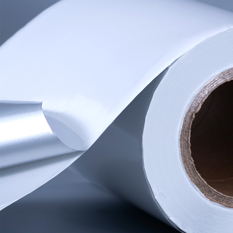 Label Pelekat Diri Glossy White Aluminized Polyester White White White Whine With Air Acrylic Ocrylic untuk Percetakan Inkjet