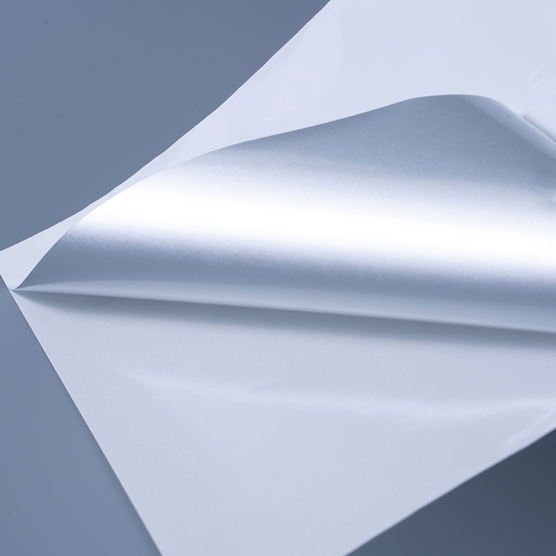Label Pelekat Diri Glossy White Aluminized Polyester White White White Whine With Air Acrylic Ocrylic untuk Percetakan Inkjet
