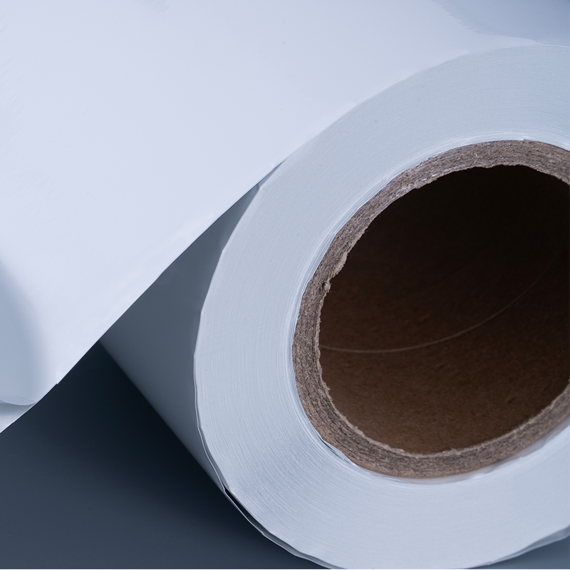 Label Pelekat Diri Glossy White Aluminized Polyester White White White Whine With Air Acrylic Ocrylic untuk Percetakan Inkjet