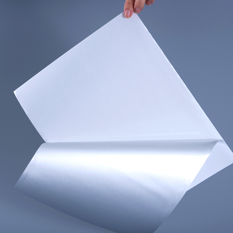 Label Pelekat Diri Glossy White Aluminized Polyester White White White Whine With Air Acrylic Ocrylic untuk Percetakan Inkjet