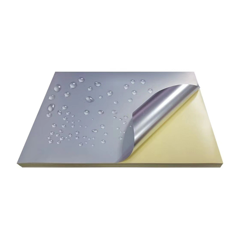 50mic Matt Silver Pet Label Bahan dengan pelekat pelekat yang kuat dan salutan berasaskan minyak