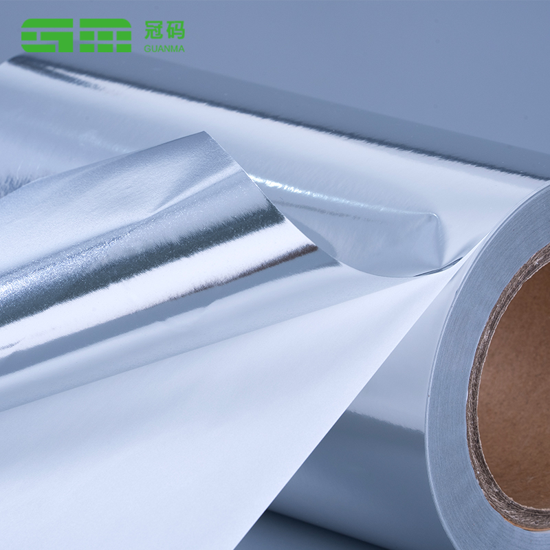 50mic glossy perak pp pelekat diri kertas jumbo roll dengan gam tayar